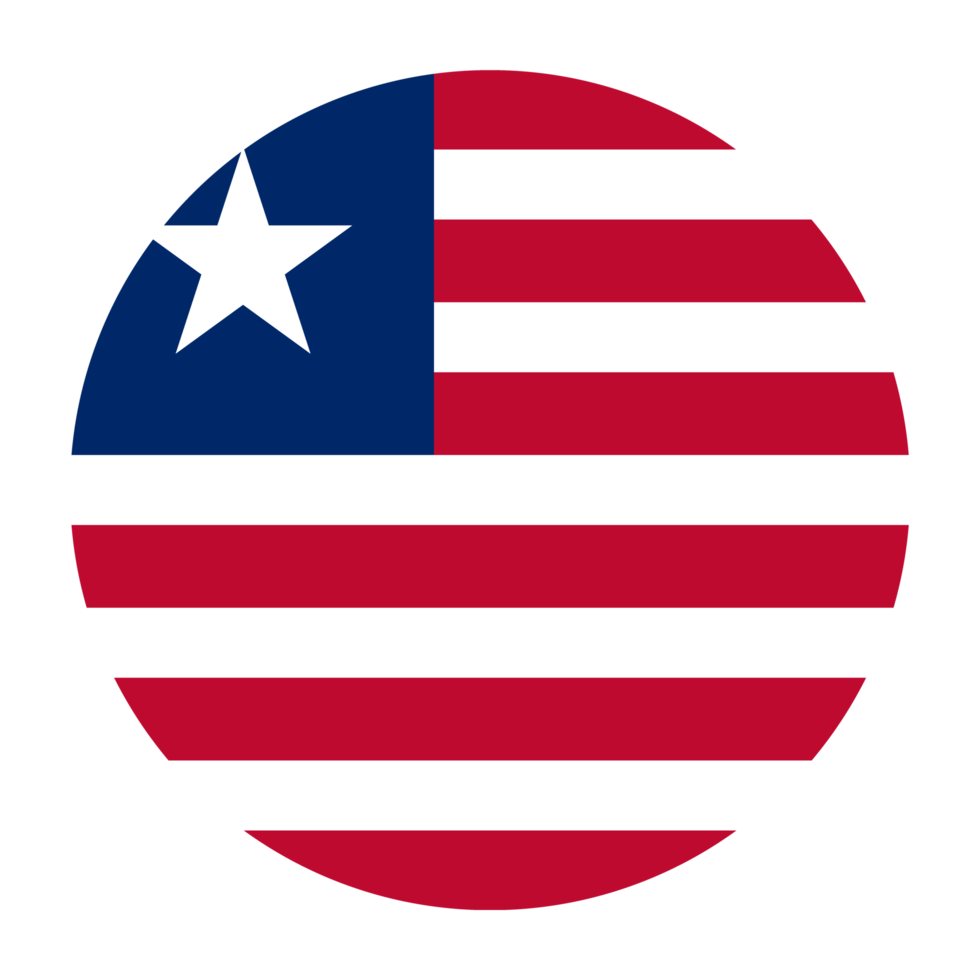 Liberia Flat Rounded Flag with Transparent Background png