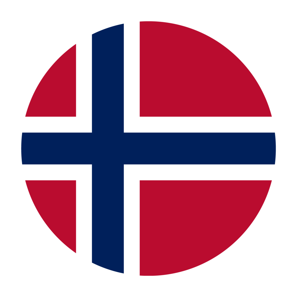 Norway Flat Rounded Flag Icon with Transparent Background png