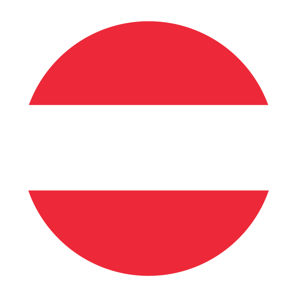 Austria Flat Rounded Flag with Transparent Background png