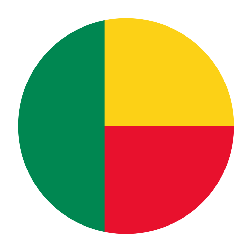 benin bandera plana redondeada con fondo transparente png