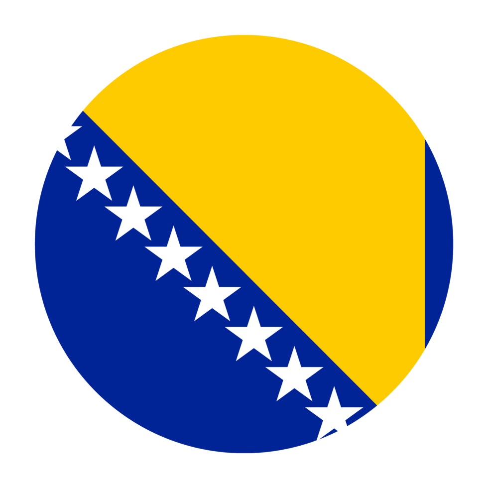 Bosnia and Herzegovina Flat Rounded Flag with Transparent Background png