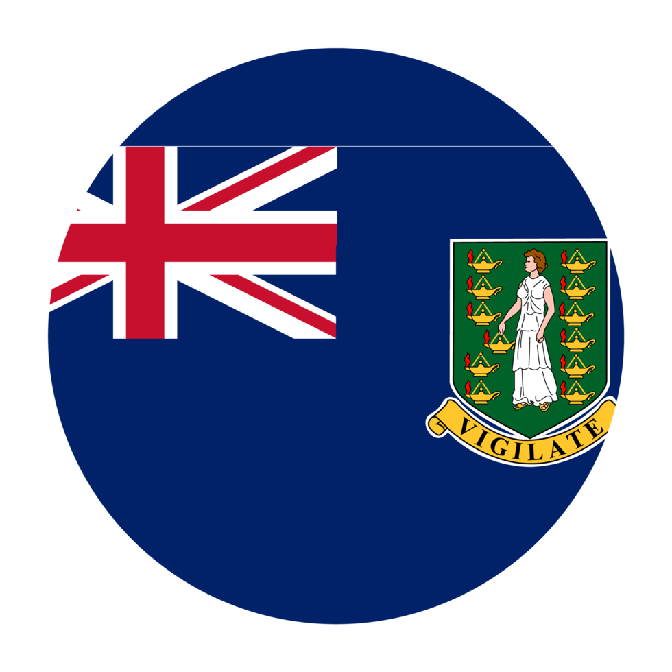 British Virgin Islands Flat Rounded Flag with Transparent Background png