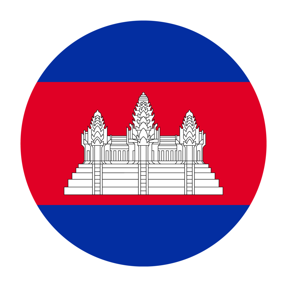 cambodia platt avrundad flagga med transparent bakgrund png