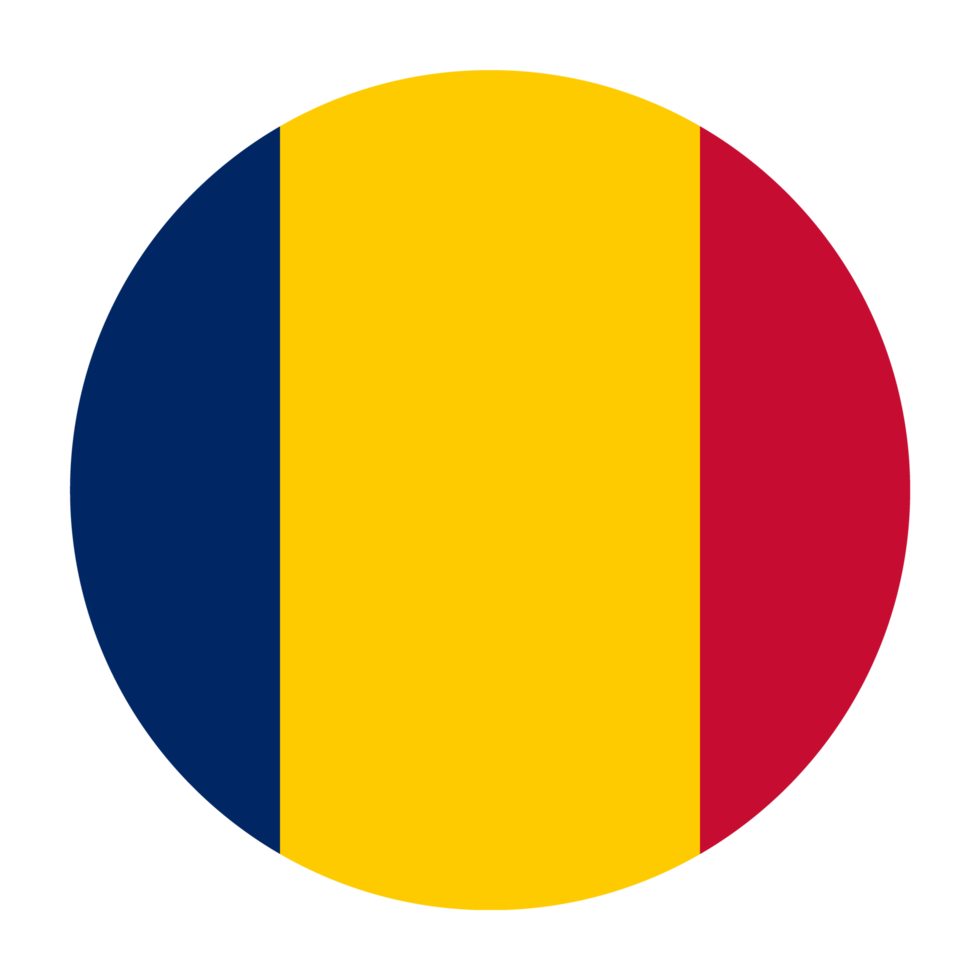 Chad Flat Rounded Flag with Transparent Background png