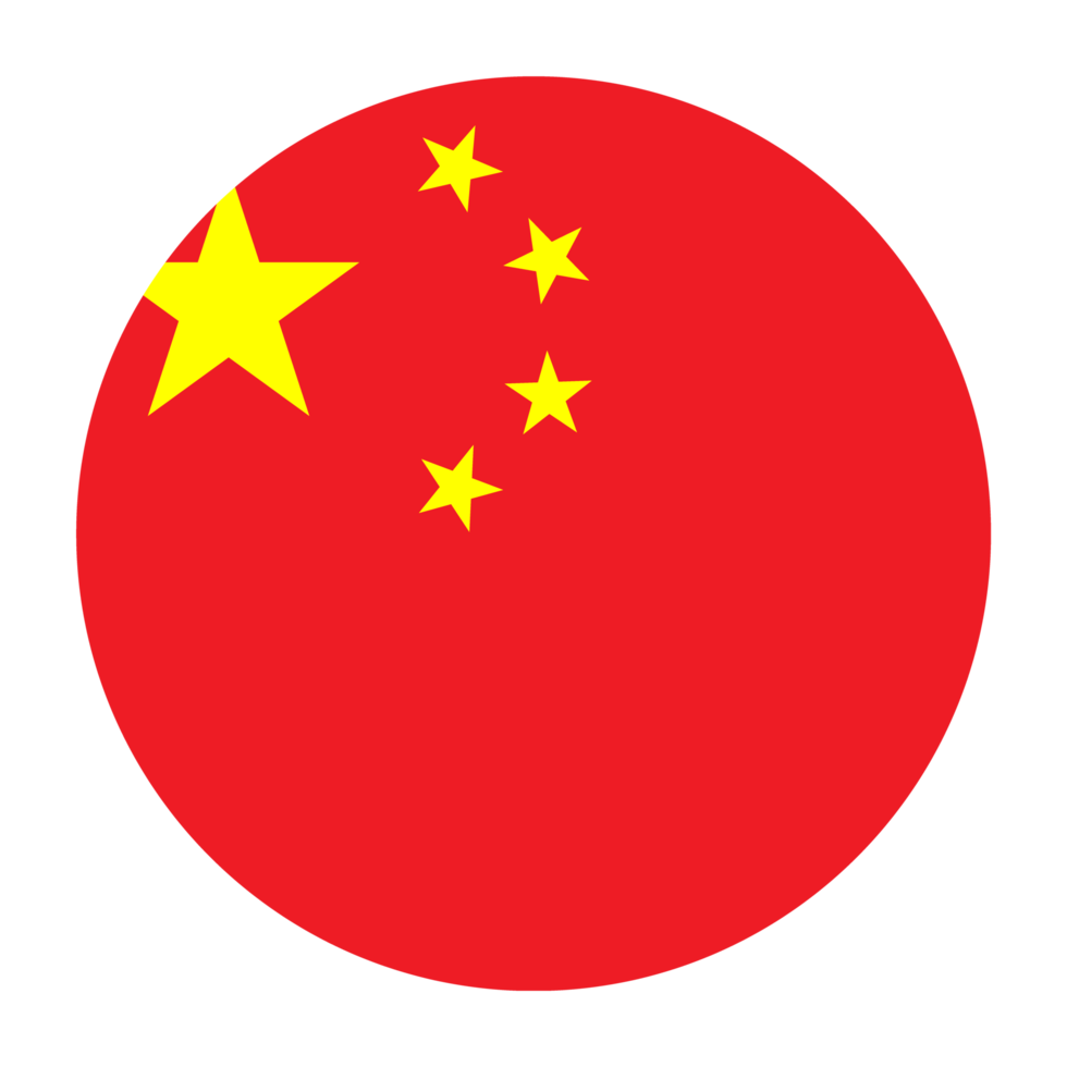 drapeau arrondi plat chine avec fond transparent png