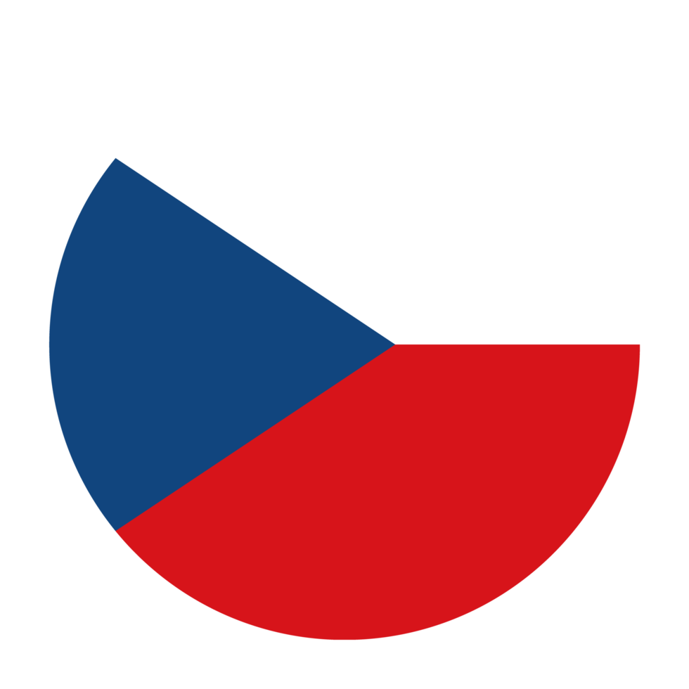 Czech Republic Flat Rounded Flag with Transparent Background png
