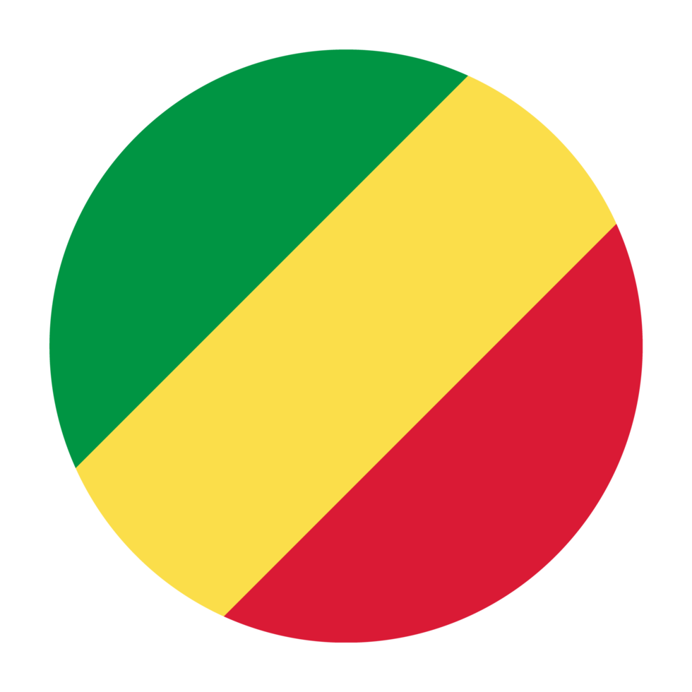 Congo Flat Rounded Flag with Transparent Background png