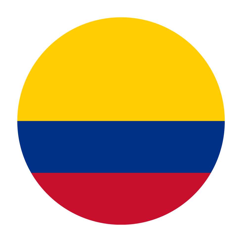 bandera plana redondeada de colombia con fondo transparente png