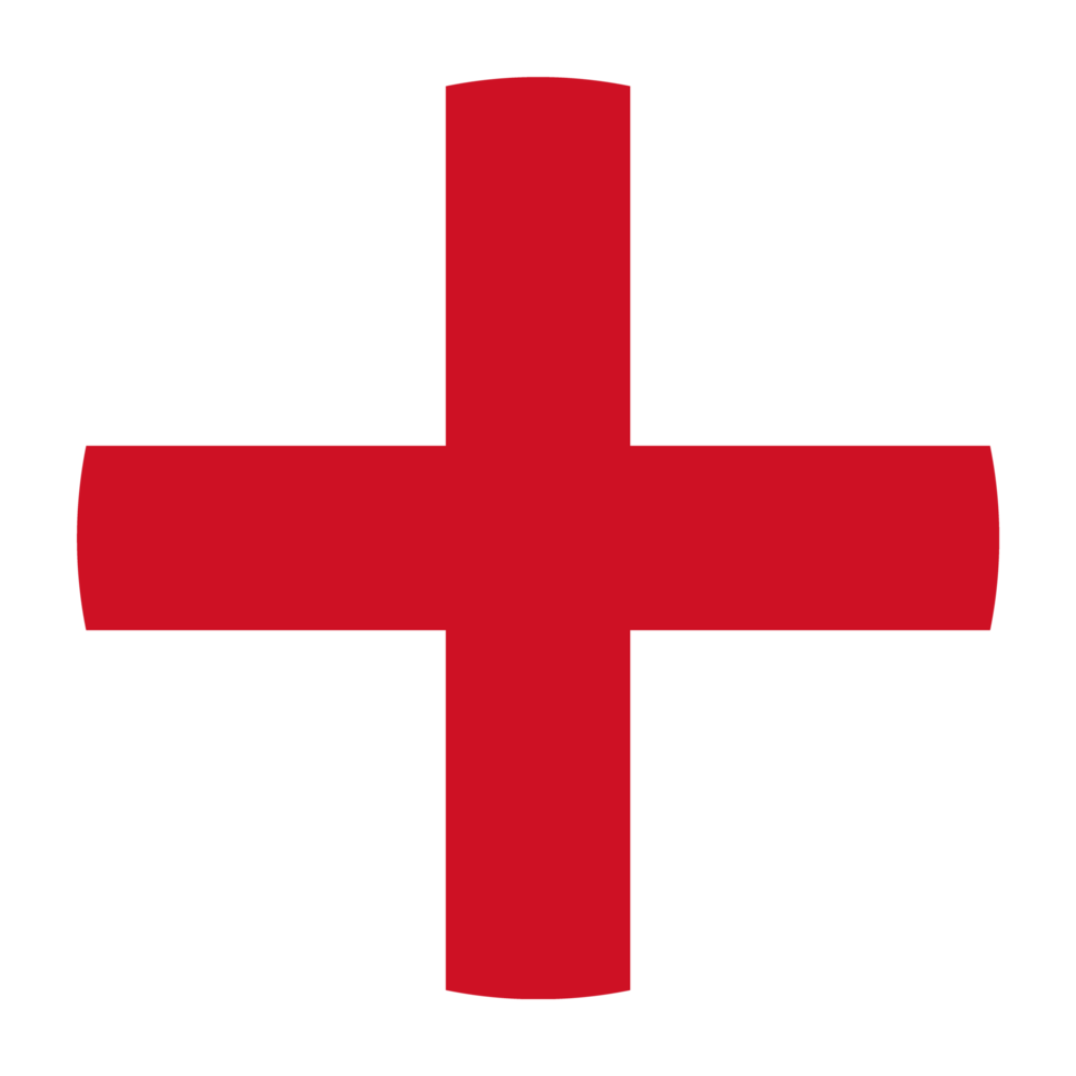 England Flat Rounded Flag with Transparent Background png