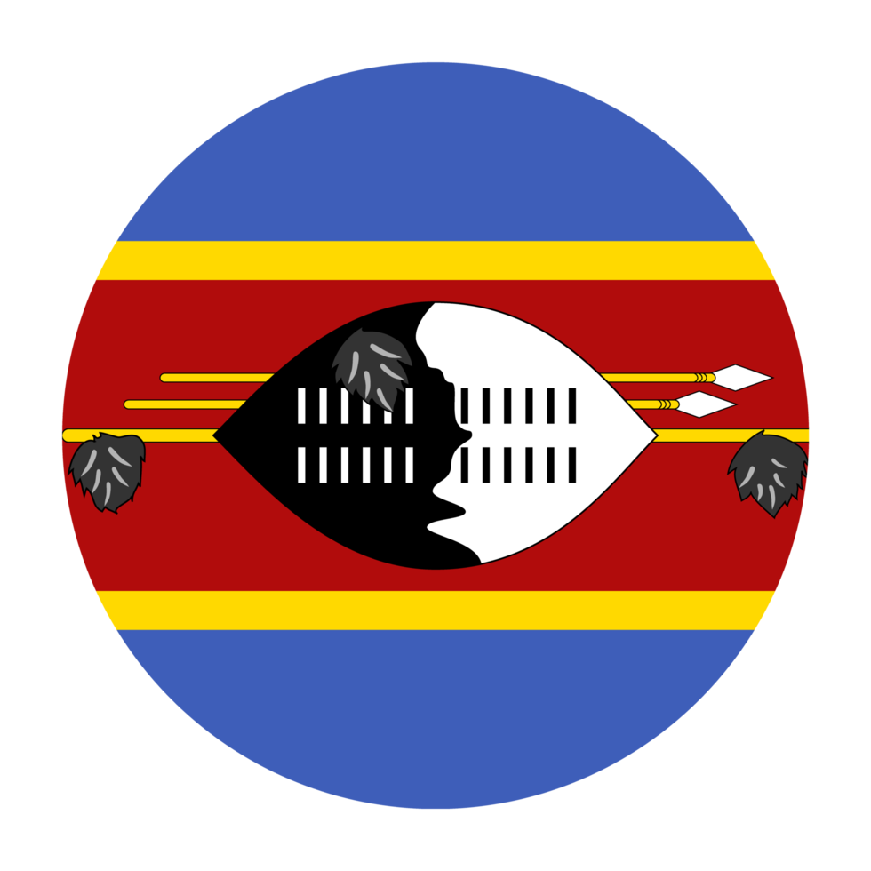 eswatini flache abgerundete flagge mit transparentem hintergrund png