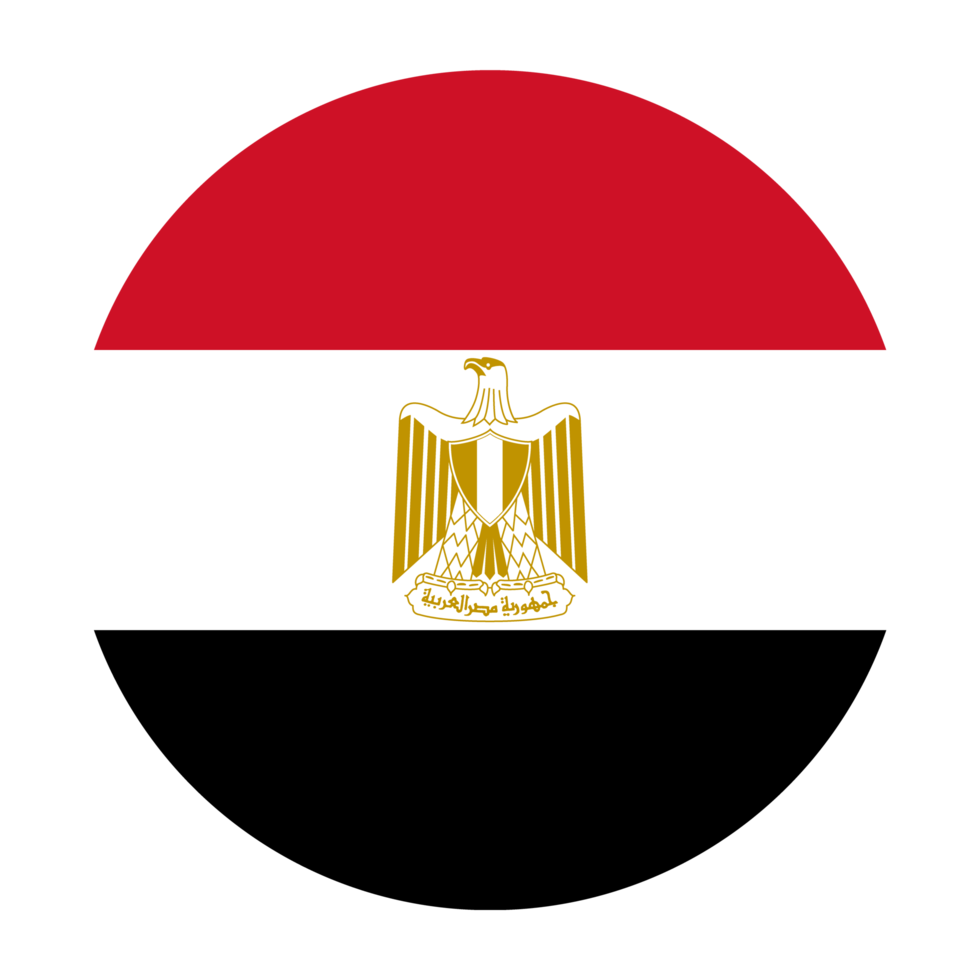 bandera plana redondeada de egipto con fondo transparente png