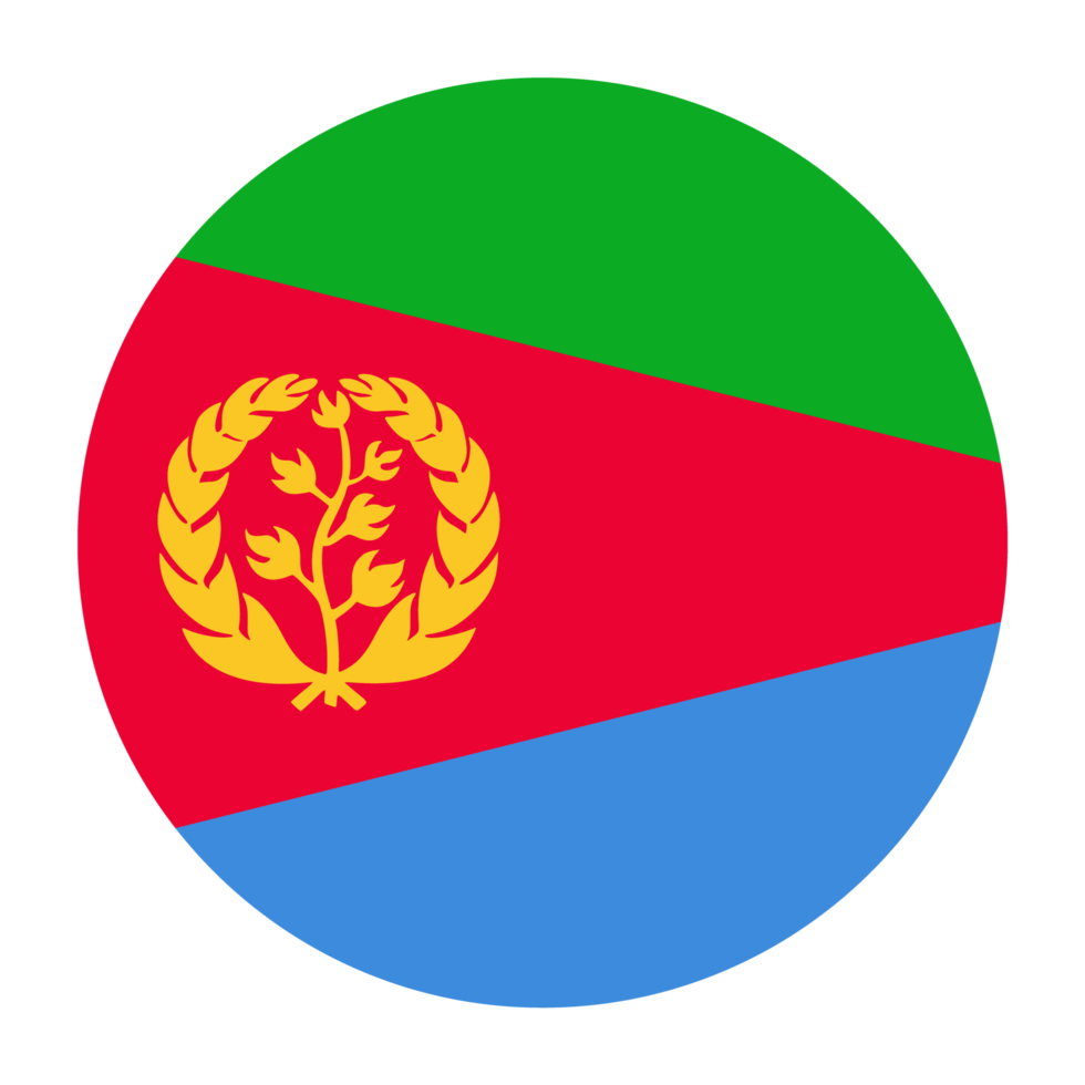 Eritrea Flat Rounded Flag with Transparent Background png