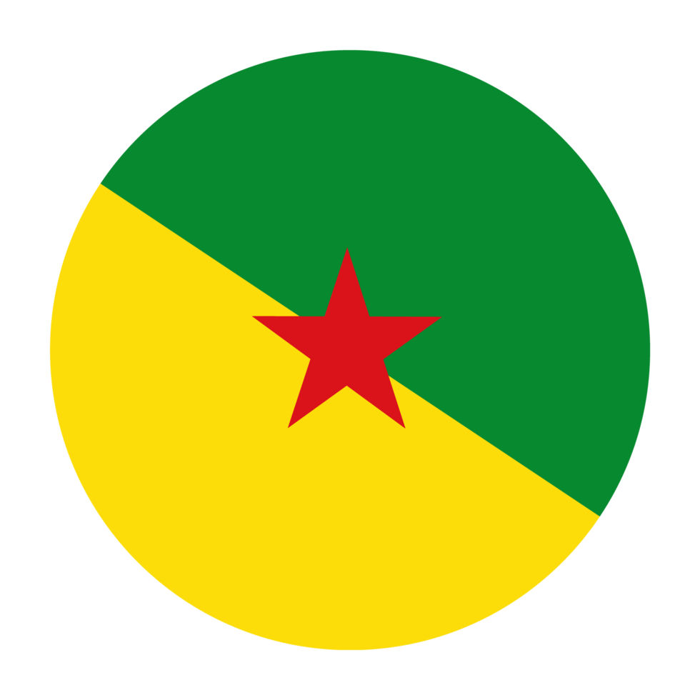 French Guiana Flat Rounded Flag with Transparent Background png