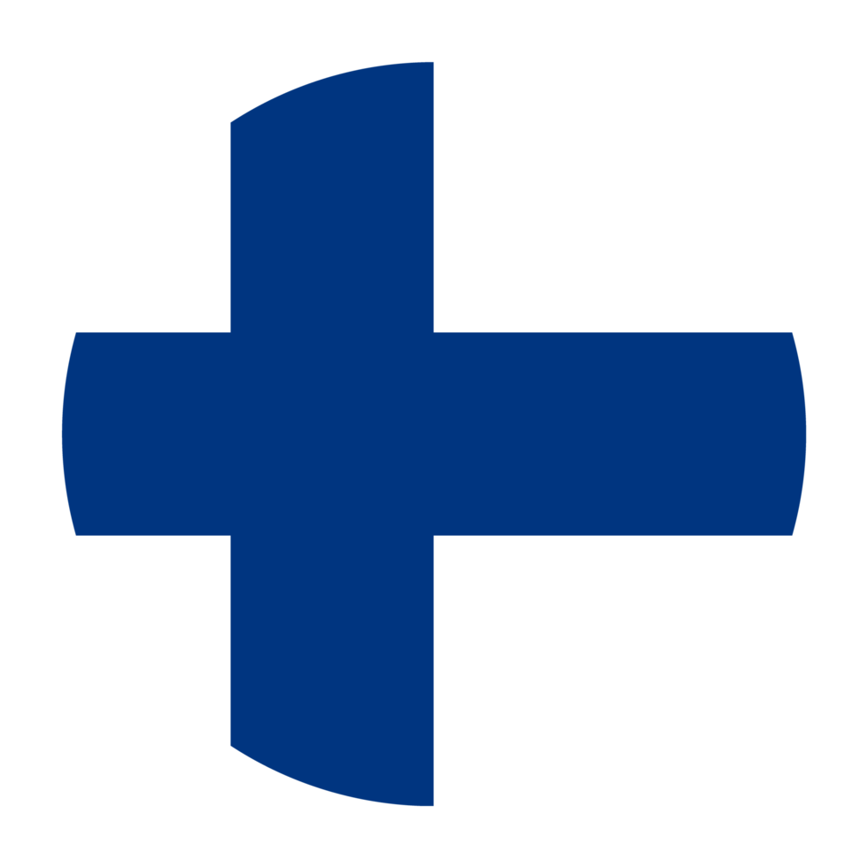 Finland Flat Rounded Flag with Transparent Background png