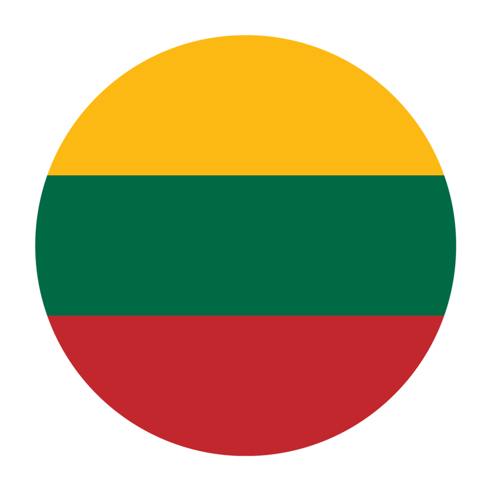 Lithuania Flat Rounded Flag with Transparent Background png