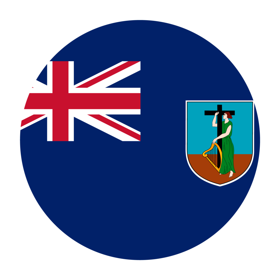 Montserrat Flat Rounded Flag with Transparent Background png