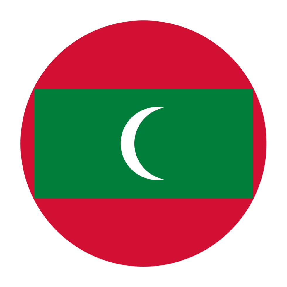 Maldives Flat Rounded Flag with Transparent Background png