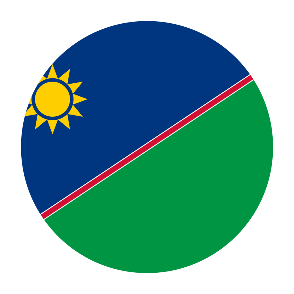 Namibia Flat Rounded Flag with Transparent Background png