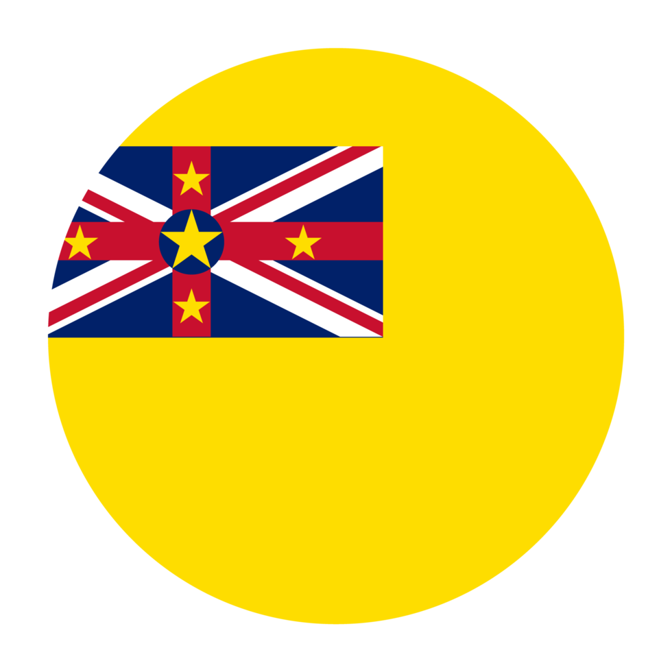 Niue Flat Rounded Flag Icon with Transparent Background png