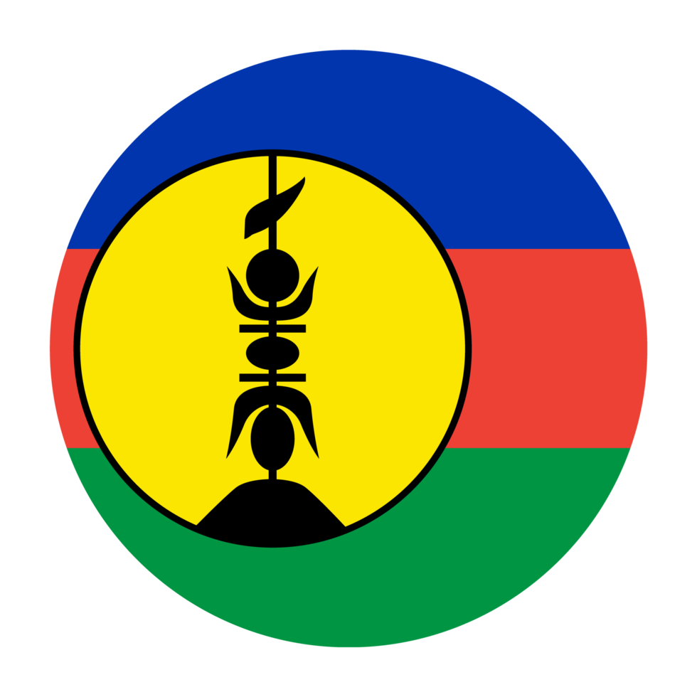New Caledonia Flat Rounded Flag with Transparent Background png