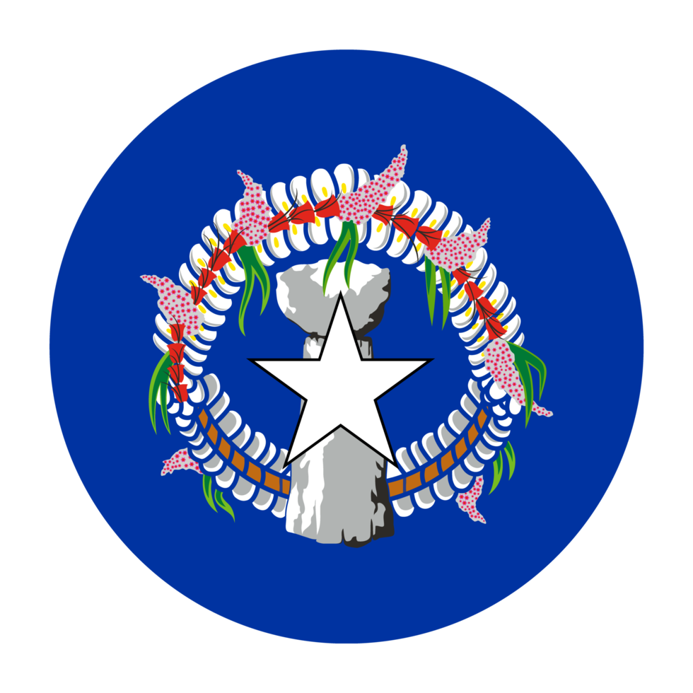 Nördliche Marianen flaches abgerundetes Flaggensymbol mit transparentem Hintergrund png