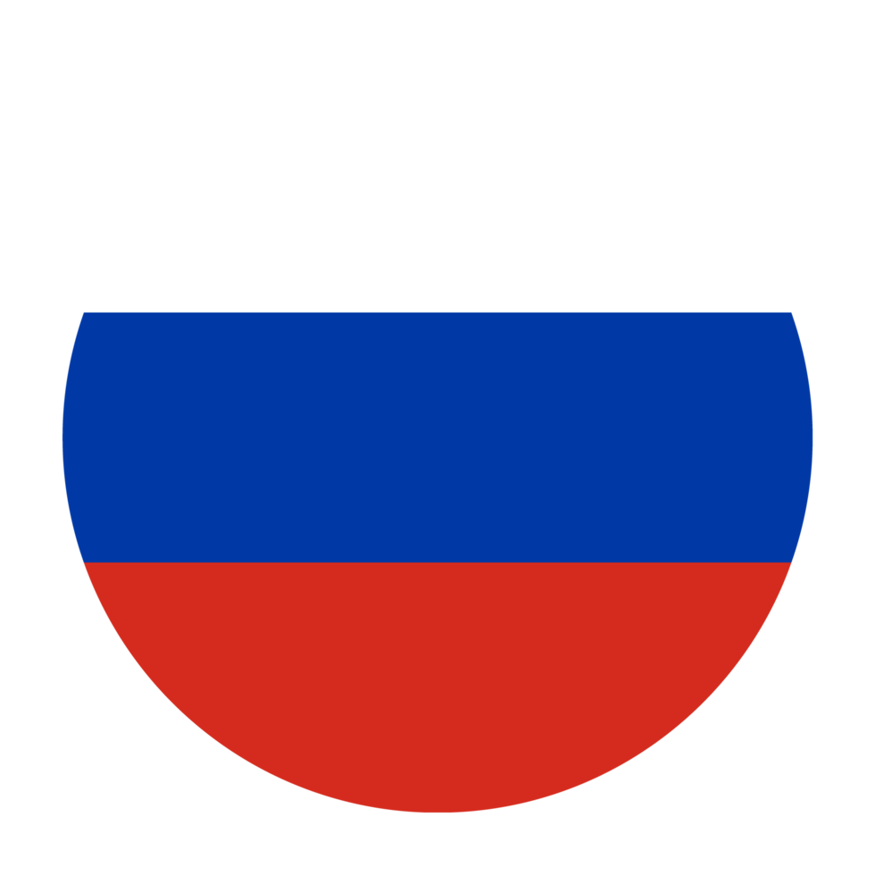 Rusia icono de bandera plana redondeada con fondo transparente png