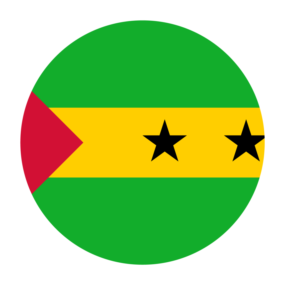 Sao Tome and Principe Flat Rounded Flag Icon with Transparent Background png