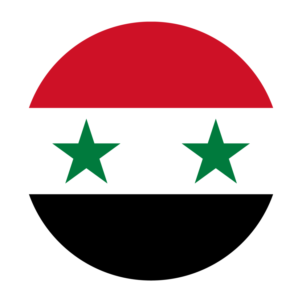 Syria Flat Rounded Flag Icon with Transparent Background png