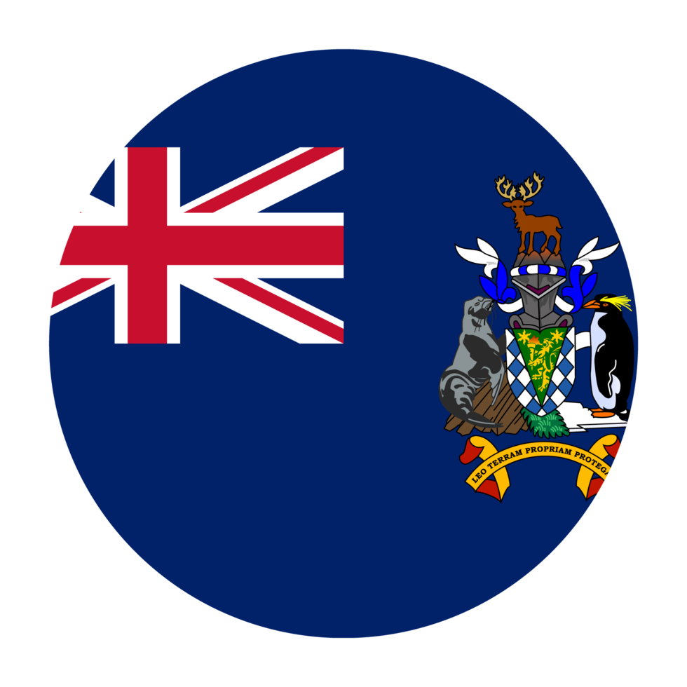 georgia del sur y las islas sándwich del sur icono de bandera redondeada plana con fondo transparente png