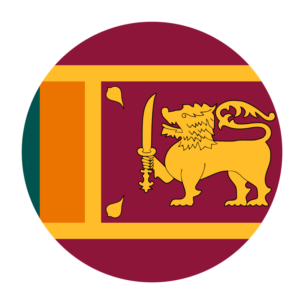 Sri Lanka Flat Rounded Flag Icon with Transparent Background png