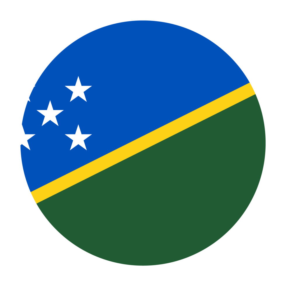 ícone de bandeira plana arredondada das Ilhas Salomão com fundo transparente png