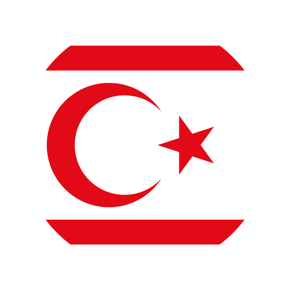 république turque de chypre du nord icône de drapeau arrondi plat avec fond transparent png