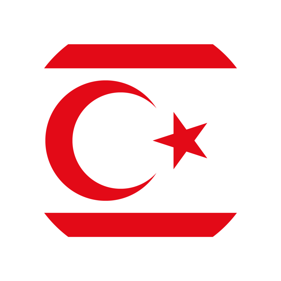 Turkish Republic of Northern Cyprus Flat Rounded Flag Icon with Transparent Background png