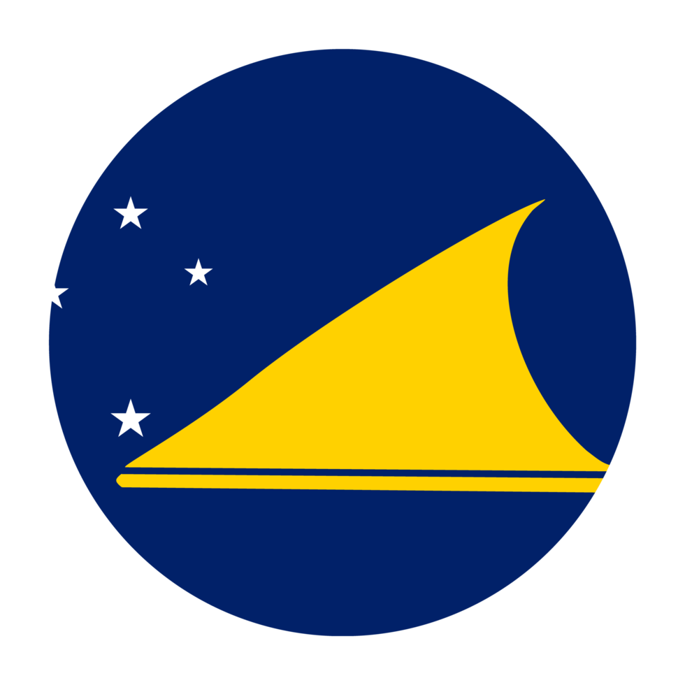 Tokelau Flat Rounded Flag Icon with Transparent Background png