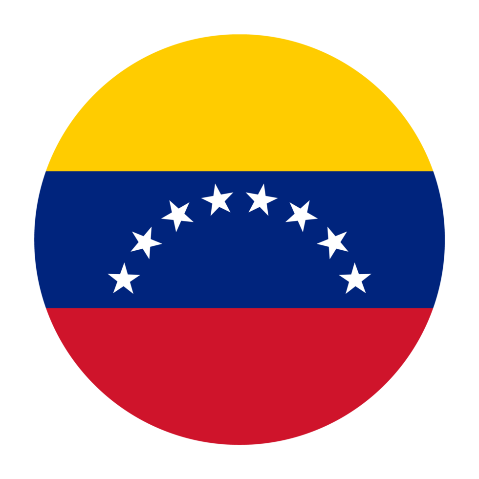 venezuela plana ícone de bandeira arredondada com fundo transparente png