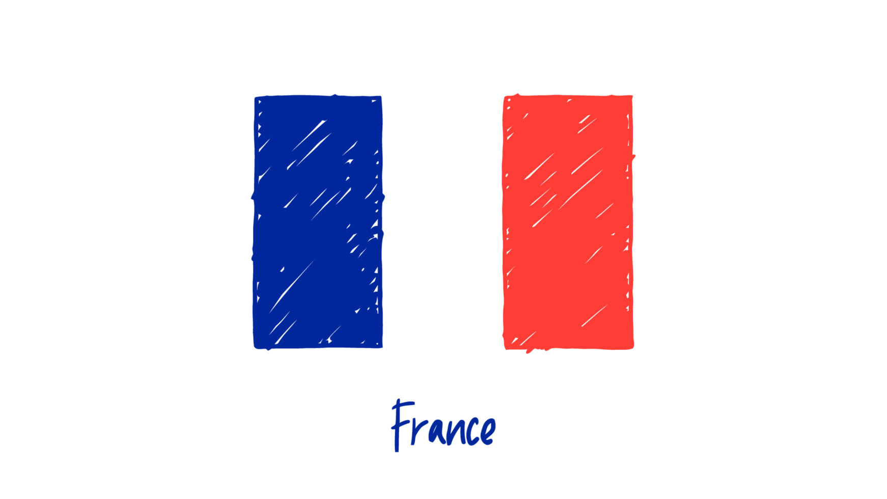 France National Country Flag Pencil Color Sketch Illustration png