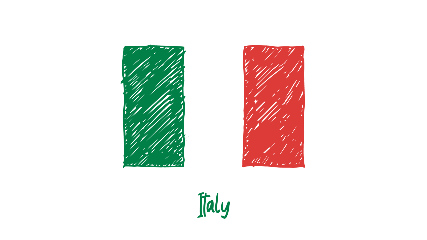 Italia nazionale nazione bandiera matita colore schizzo illustrazione png