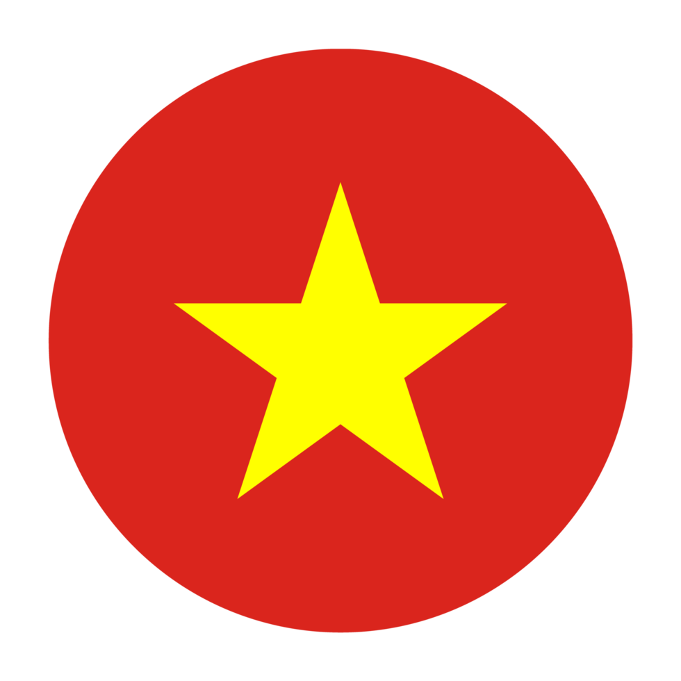 Vietnam Flat Rounded Flag Icon with Transparent Background png
