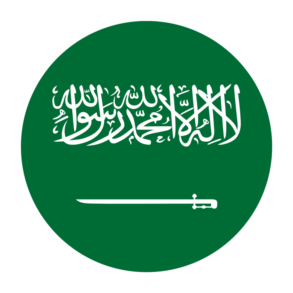 icône de drapeau arrondi plat saoudien avec fond transparent png