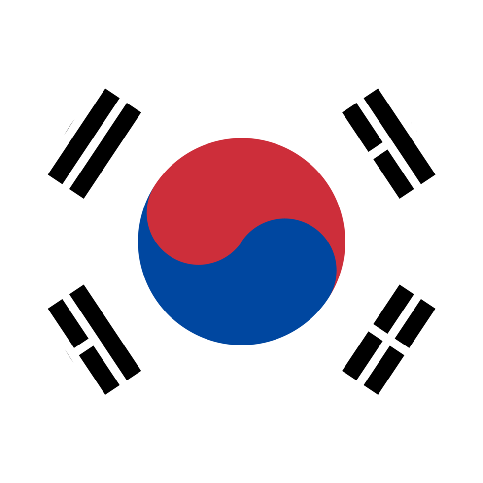 söder korea platt avrundad flagga ikon med transparent bakgrund png