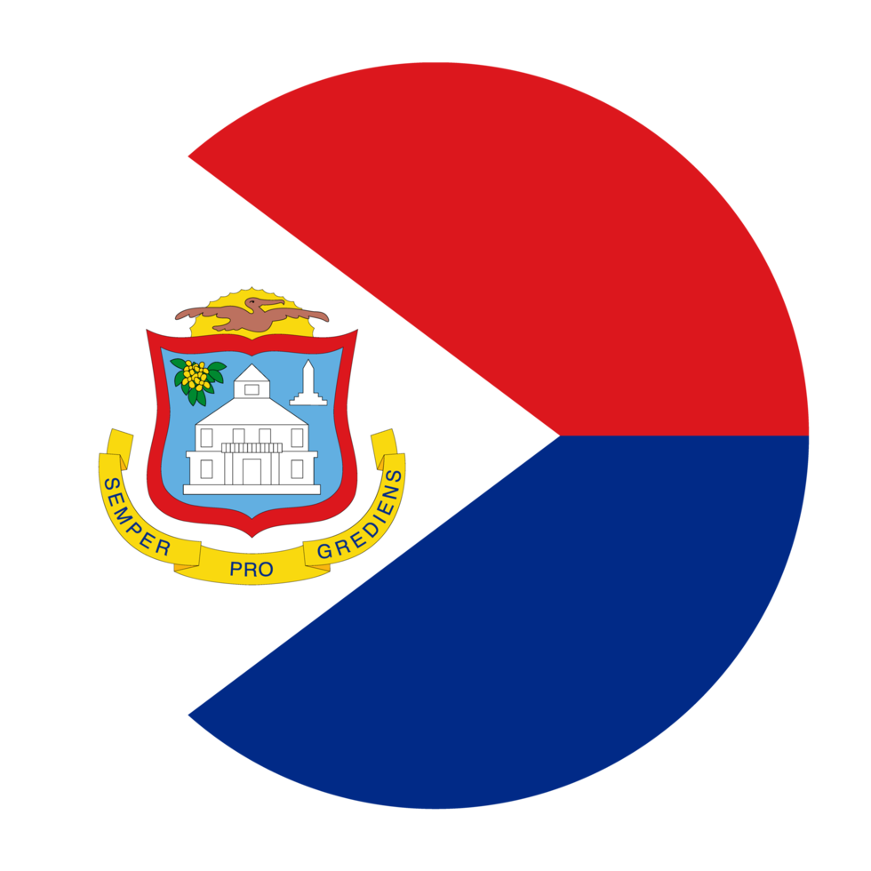 sint maarten icono de bandera plana redondeada con fondo transparente png