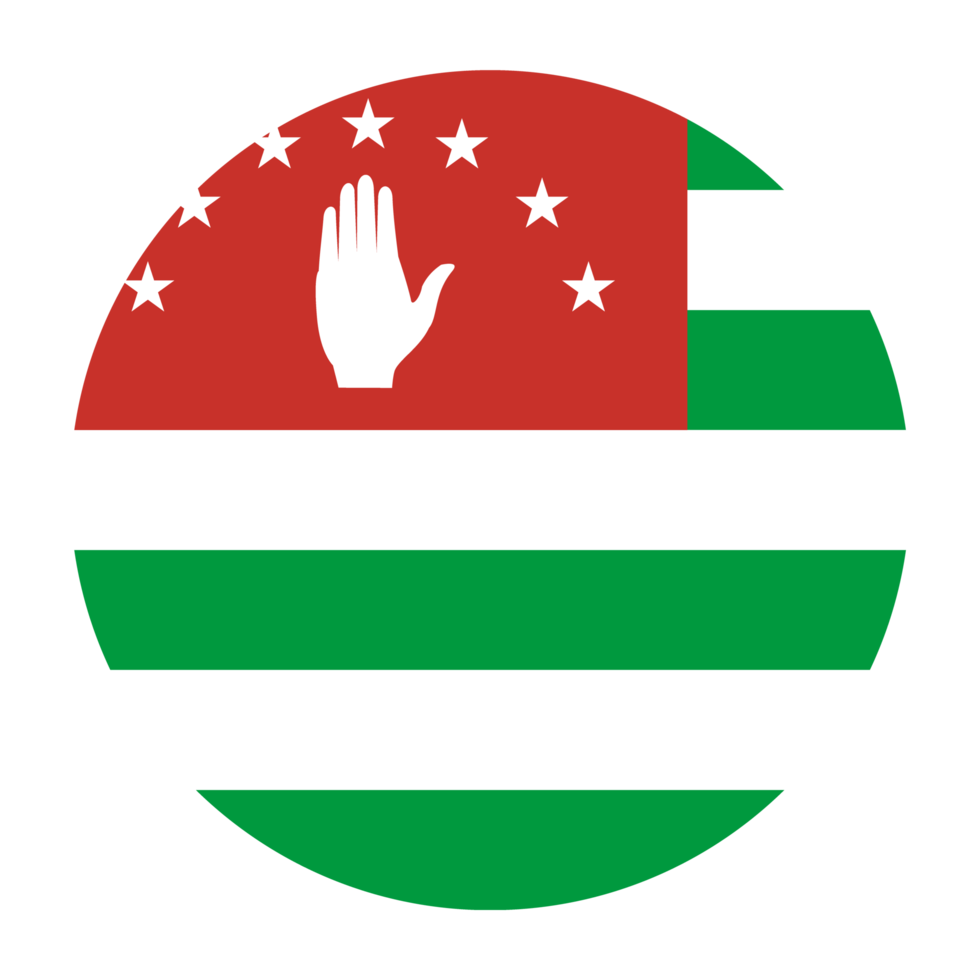 Abkhazia Flat Rounded Flag with Transparent Background png