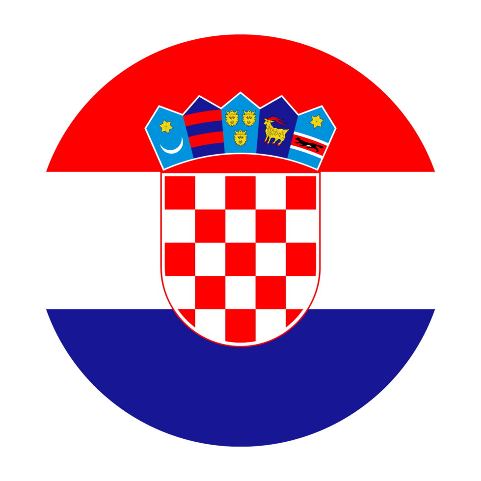 kroatien platt avrundad flagga med transparent bakgrund png