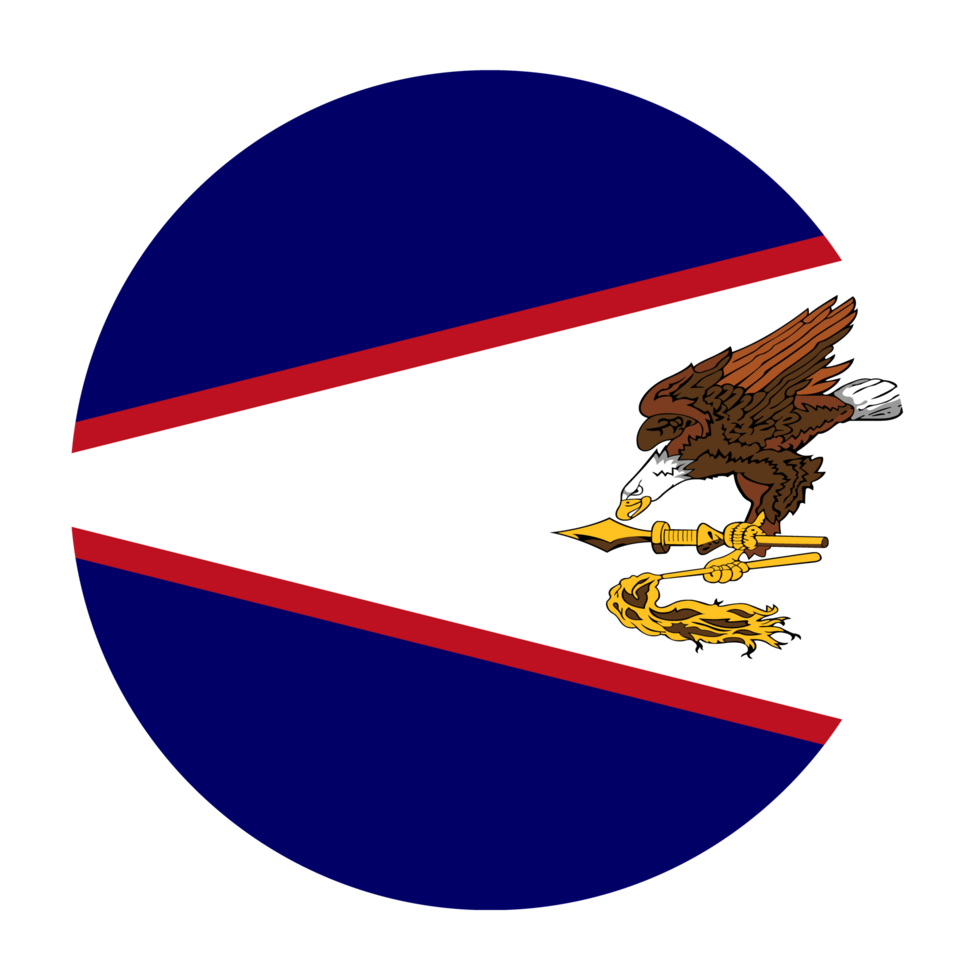 American Samoa Flat Rounded Flag with Transparent Background png