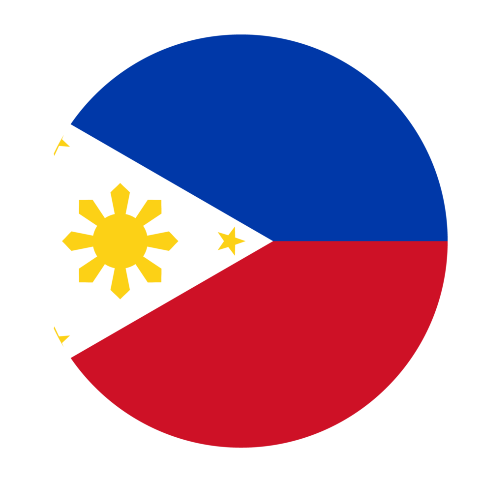 Philippines Flat Rounded Flag Icon with Transparent Background png