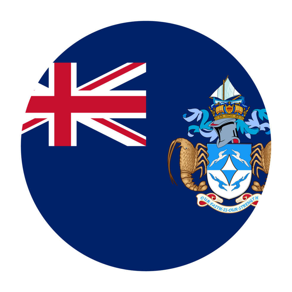 Tristan da Cunha Flat Rounded Flag Icon with Transparent Background png