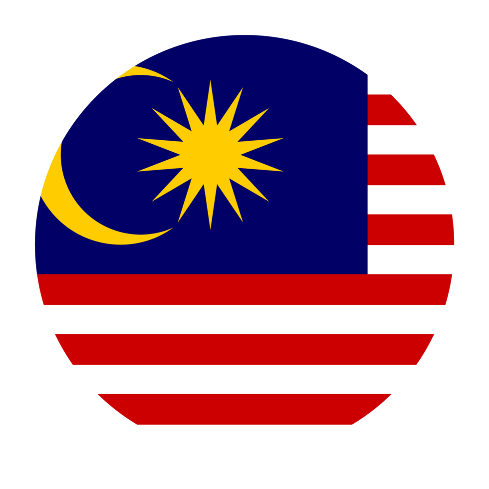 Malaysia Flat Rounded Flag with Transparent Background png