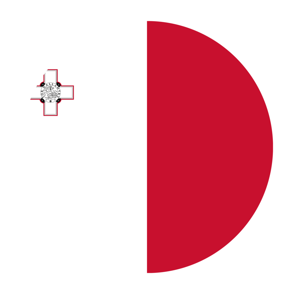 malte drapeau plat arrondi avec fond transparent png