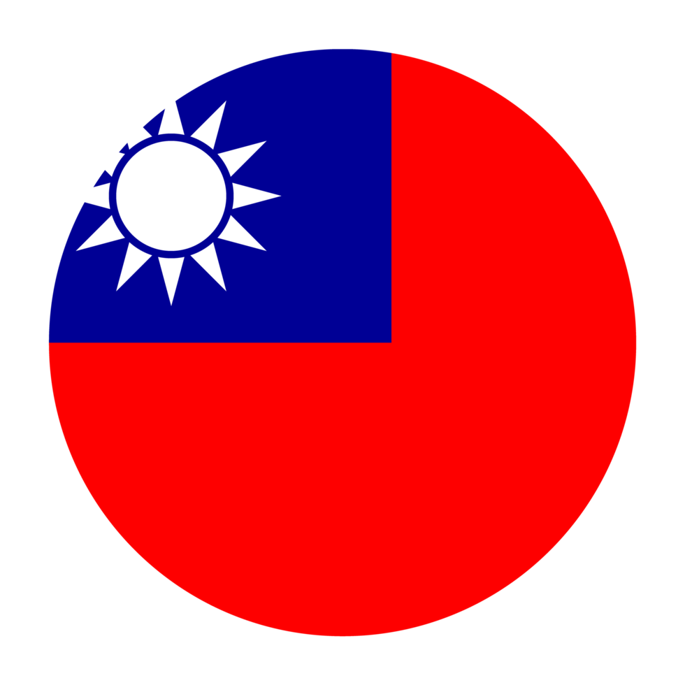 taiwan ícone de bandeira plana arredondada com fundo transparente png