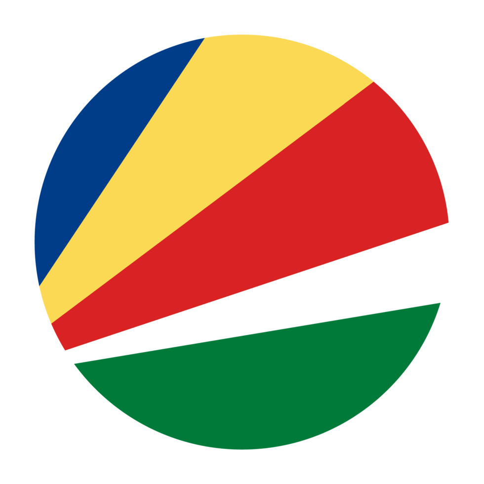 Seychelles Flat Rounded Flag Icon with Transparent Background png